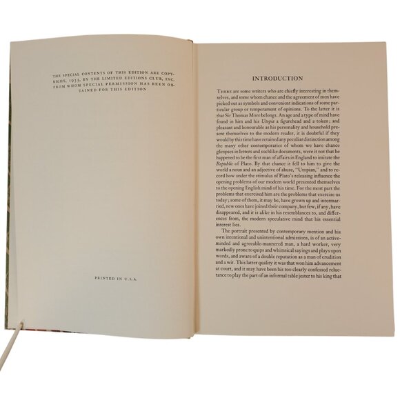 VTG Book "UTOPIA" by Sir Thomas More and Ralph Robynson. Heritage Press 1935 - Picture 3 of 15